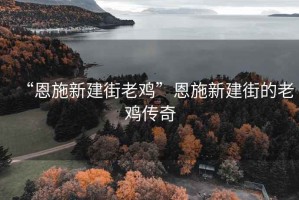 “恩施新建街老雞”恩施新建街的老雞傳奇