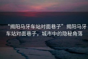 “揭陽馬牙車站對面巷子”揭陽馬牙車站對面巷子，城市中的隱秘角落