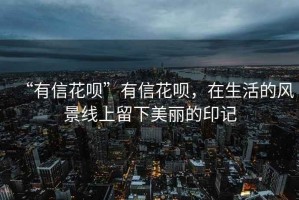 “有信花唄”有信花唄，在生活的風景線上留下美麗的印記
