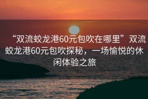 “雙流蛟龍港60元包吹在哪里”雙流蛟龍港60元包吹探秘，一場愉悅的休閑體驗(yàn)之旅