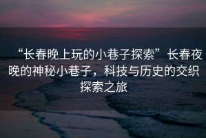 “長春晚上玩的小巷子探索”長春夜晚的神秘小巷子，科技與歷史的交織探索之旅