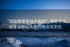 “泗縣哪里有站大街的”泗縣資訊，探尋當?shù)卣敬蠼值牡攸c與文化