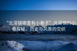 “北滘鎮(zhèn)哪里有小巷子”北滘鎮(zhèn)的小巷探秘，歷史與風景的交織
