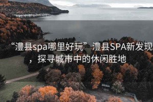 “澧縣spa哪里好玩”澧縣SPA新發(fā)現(xiàn)，探尋城市中的休閑勝地