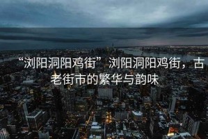 “瀏陽(yáng)洞陽(yáng)雞街”瀏陽(yáng)洞陽(yáng)雞街，古老街市的繁華與韻味
