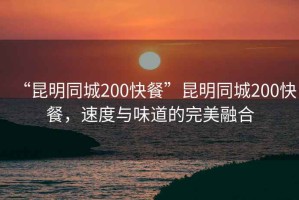 “昆明同城200快餐”昆明同城200快餐，速度與味道的完美融合