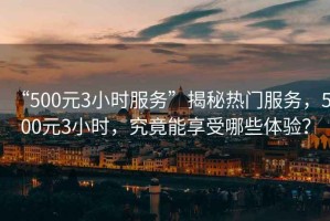 “500元3小時服務(wù)”揭秘?zé)衢T服務(wù)，500元3小時，究竟能享受哪些體驗？