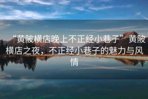“黃陂橫店晚上不正經(jīng)小巷子”黃陂橫店之夜，不正經(jīng)小巷子的魅力與風(fēng)情