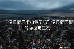 “溫縣武園街掃黃了嗎”溫縣武園街的靜謐與生機(jī)