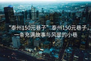 “泰州150元巷子”泰州150元巷子，一條充滿故事與風(fēng)景的小巷
