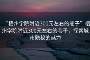 “梧州學(xué)院附近300元左右的巷子”梧州學(xué)院附近300元左右的巷子，探索城市隱秘的魅力