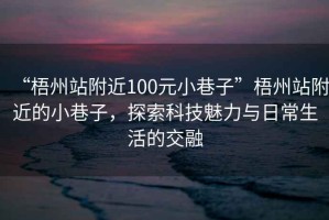 “梧州站附近100元小巷子”梧州站附近的小巷子，探索科技魅力與日常生活的交融
