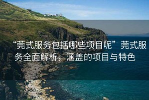 “莞式服務(wù)包括哪些項(xiàng)目呢”莞式服務(wù)全面解析，涵蓋的項(xiàng)目與特色