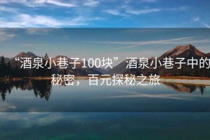 “酒泉小巷子100塊”酒泉小巷子中的秘密，百元探秘之旅