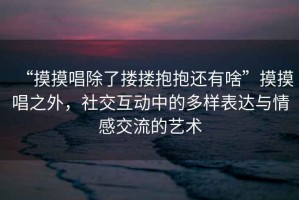 “摸摸唱除了摟摟抱抱還有啥”摸摸唱之外，社交互動(dòng)中的多樣表達(dá)與情感交流的藝術(shù)