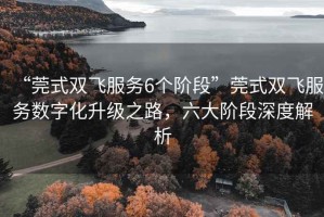 “莞式雙飛服務(wù)6個階段”莞式雙飛服務(wù)數(shù)字化升級之路，六大階段深度解析