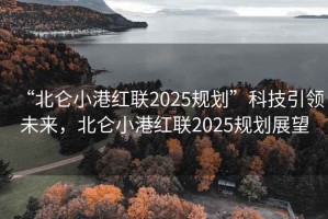 “北侖小港紅聯(lián)2025規(guī)劃”科技引領(lǐng)未來(lái)，北侖小港紅聯(lián)2025規(guī)劃展望