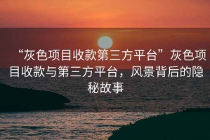 “灰色項(xiàng)目收款第三方平臺(tái)”灰色項(xiàng)目收款與第三方平臺(tái)，風(fēng)景背后的隱秘故事