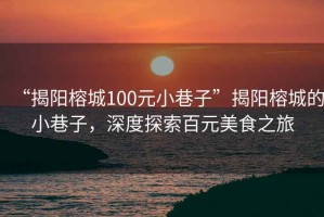 “揭陽榕城100元小巷子”揭陽榕城的小巷子，深度探索百元美食之旅