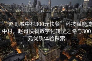 “趙哥城中村300元快餐”科技賦能城中村，趙哥快餐數(shù)字化轉(zhuǎn)型之路與300元優(yōu)質(zhì)體驗(yàn)探索