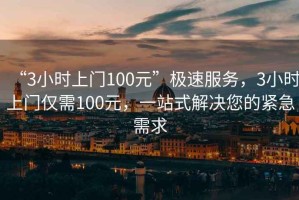 “3小時上門100元”極速服務，3小時上門僅需100元，一站式解決您的緊急需求