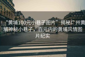 “黃埔100元小巷子圖片”揭秘廣州黃埔神秘小巷子，百元內的黃埔風情圖片紀實