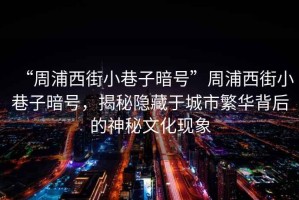 “周浦西街小巷子暗號”周浦西街小巷子暗號，揭秘隱藏于城市繁華背后的神秘文化現(xiàn)象
