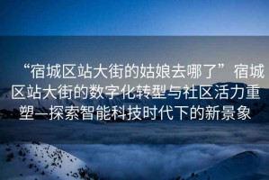 “宿城區(qū)站大街的姑娘去哪了”宿城區(qū)站大街的數(shù)字化轉(zhuǎn)型與社區(qū)活力重塑—探索智能科技時代下的新景象