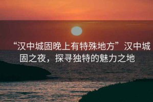 “漢中城固晚上有特殊地方”漢中城固之夜，探尋獨特的魅力之地