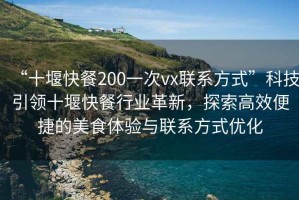 “十堰快餐200一次vx聯(lián)系方式”科技引領(lǐng)十堰快餐行業(yè)革新，探索高效便捷的美食體驗與聯(lián)系方式優(yōu)化