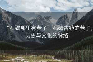 “石碣哪里有巷子”石碣古鎮(zhèn)的巷子，歷史與文化的脈絡(luò)