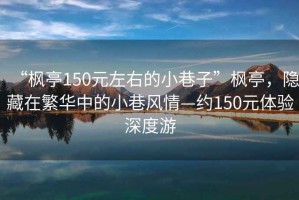 “楓亭150元左右的小巷子”楓亭，隱藏在繁華中的小巷風(fēng)情—約150元體驗深度游