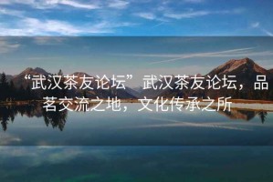 “武漢茶友論壇”武漢茶友論壇，品茗交流之地，文化傳承之所