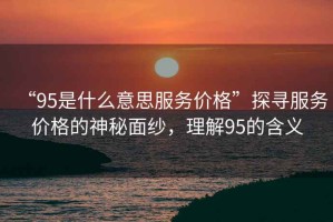 “95是什么意思服務價格”探尋服務價格的神秘面紗，理解95的含義