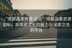 “成都品茶資源 論壇”成都品茶資源論壇，探索茶文化的魅力與深度交流的平臺(tái)