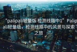“palipali輕量版 檢測線路中1”Palipali輕量版，檢測線路中的風(fēng)景與探索之旅