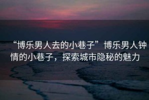 “博樂男人去的小巷子”博樂男人鐘情的小巷子，探索城市隱秘的魅力