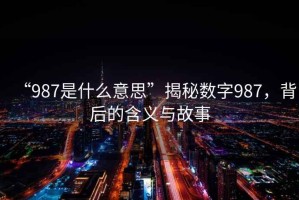 “987是什么意思”揭秘數(shù)字987，背后的含義與故事