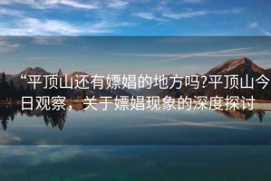 “平頂山還有嫖娼的地方嗎?平頂山今日觀察，關(guān)于嫖娼現(xiàn)象的深度探討