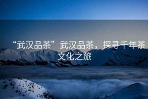 “武漢品茶”武漢品茶，探尋千年茶文化之旅