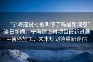 “寧海建設(shè)村被叫停了嗎最新消息”當(dāng)日新聞，寧海建設(shè)村項(xiàng)目最新進(jìn)展—暫停施工，未來(lái)規(guī)劃待重新評(píng)估