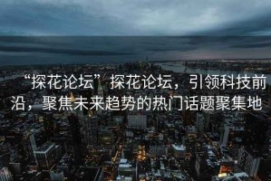“探花論壇”探花論壇，引領(lǐng)科技前沿，聚焦未來趨勢的熱門話題聚集地