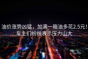 油價(jià)漲勢兇猛，加滿一箱油多花2.5元！車主們紛紛表示壓力山大