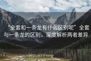 “全套和一條龍有什么區(qū)別呢”全套與一條龍的區(qū)別，深度解析兩者差異