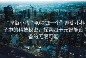 “厚街小巷子40塊錢一個(gè)”厚街小巷子中的科技秘密，探索四十元智能設(shè)備的無限可能