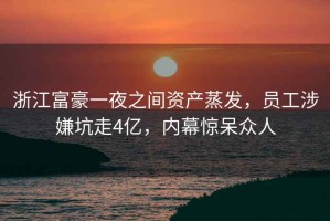 浙江富豪一夜之間資產(chǎn)蒸發(fā)，員工涉嫌坑走4億，內(nèi)幕驚呆眾人