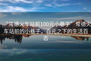 “常德火車站前100元小巷子”常德火車站前的小巷子，百元之下的生活百態(tài)