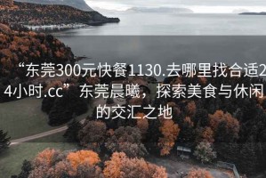 “東莞300元快餐1130.去哪里找合適24小時(shí).cc”東莞晨曦，探索美食與休閑的交匯之地