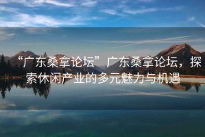 “廣東桑拿論壇”廣東桑拿論壇，探索休閑產(chǎn)業(yè)的多元魅力與機(jī)遇