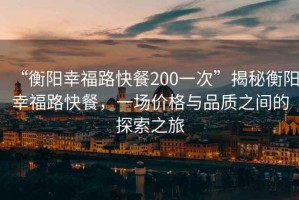 “衡陽幸福路快餐200一次”揭秘衡陽幸福路快餐，一場價格與品質(zhì)之間的探索之旅